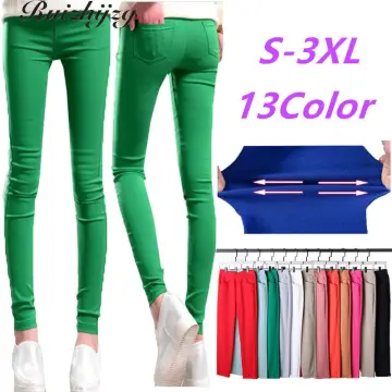 Women Trousers Elastic Waist Pants Straight Thin Office Formal Business  Casual