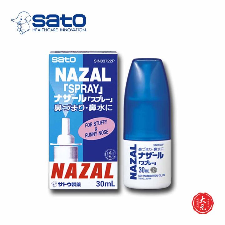 Sato Nazal Spray Pump • For Stuffy & Runny Nose • Nasal Spray Made in ...