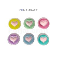 ลูกปัดหัวใจ Acrylic heart beads 22mm