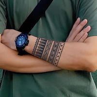 hot【DT】 Totem Herbal Juice Stickers Semi-permanent Arm Lasting Male Fake Decal Faux Tatouage