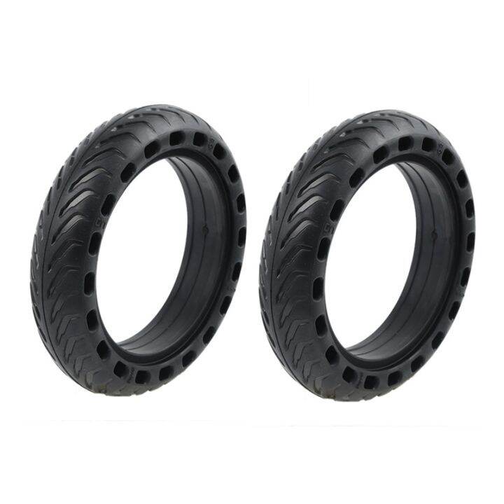 2 Piece Solid Tire Replacement Black 8.5in Electric Scooter Tires for