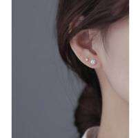 ( silver 925 ) ต่างหูเพชร CZ 2 - 6 MM  (ราคา 1 คู่)