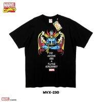 ลิขสิทธิ์แท้จาก Marvel เสื้อยืด Dr.Strange Did Anyone See A Flying Sorcerer? แขนสั้นผู้ชาย สีดำ Official licences mvx-230