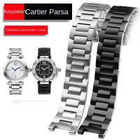 สำหรับ Cartier PASHA Series สายนาฬิกาผู้ชาย22มม. 14สแตนเลสสตีลเงินโลหะสายนาฬิกาพับสร้อยข้อมือสกรูฟรี