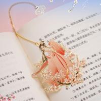 +【； New Chinese Style Flower Fairy Brass Bookmark Tassel Pendant Book Clip Metal Pagination Mark Student Stationery School Supplies