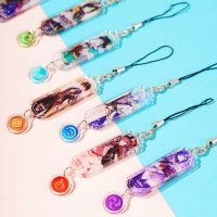 【Ready】 Yuanshen Linghua Peripheral Hua mobile phone rope pendant transparent interlayer acrylic silk pendant earphone Zhongli mobile phone parts