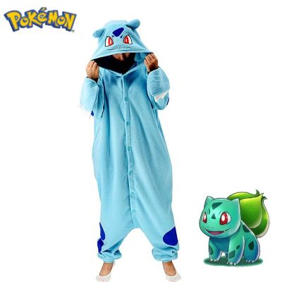 AEOZAD Bulbasaur Onesie คอสเพลย์ Traje Pokemon Pijama Kigurumi Pijama เต็มตัว อะนิเมะ ฮาโลวีน นาตาล 1 ชิ้น