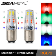 Seemetal đèn phanh xe máy LED Đèn chớp nháy báo động 12V không thấm nước