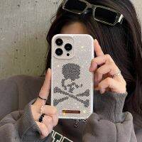 7h เคสโทรศัพท์ติดเพชร Flash 7W สำหรับ14 Pro เคสโทรศัพท์ลายโครงกระดูกสุดหรูสำหรับ11 12 13 Pro Max เคสโทรศัพท์กากเพชร