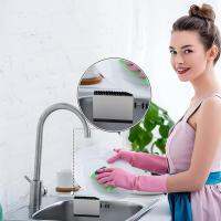 Countertop Brush Kitchen Sink Squeegee Multifunctional Countertop Wiper Cleaning Scraper Glass Brush Stove R7K5