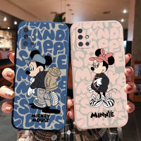 สำหรับ Samsung Galaxy A12 A32 4G A52 A42 A72 5G A71 A51 A31 A11 A21S A02S A20S A10S Mickey Minnie ตรงขอบซิลิโคนเคส