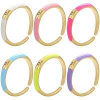 【YF】✇  ZHUKOU gold Dripping oil ring for women cubic zirconia open summer neon party wholesale VJ238