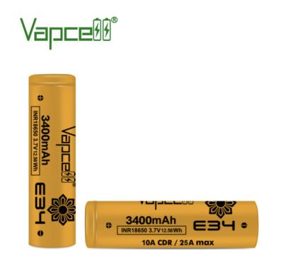 ถ่านชาร์จ Vapcell 18650 E34 3400 mAh 10/25A ของแท้ ของใหม่