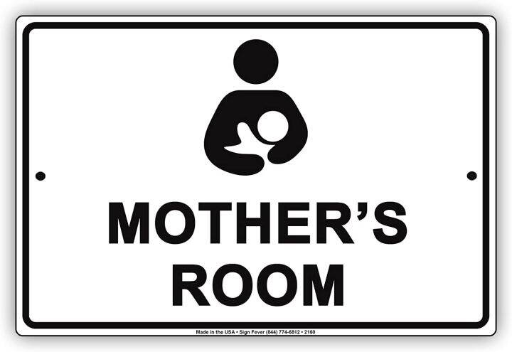 Mothers Room With Graphic Breastfeeding Alert Caution Warning Notice