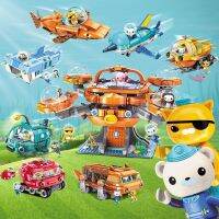 อะนิเมะ Octonauts ชุดของเล่นปราสาทตัวการ์ตูนปลาหมึกบล็อคก่อสร้างประกอบโมเดลต่อจำลองของเล่นเด็กผู้ชายตลกเครื่องประดับโต๊ะปริศนา3-D ของขวัญสำหรับเด็ก