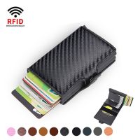 Top Quality Rfid Wallet Men Money Bag Mini Purse Male Aluminium Card Wallet Small Clutch Leather Wallet Thin Purse Carteras 2023