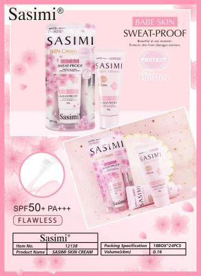 S12138 ครีมกันแดดSasimi Skin Cream ครีมกันแดดซาวิมิ ซากุระซันสกรีน กันแดดSPF 50+ PA+++ กลิ่นหอม กันน้ำ100%