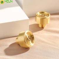 ☜◊ Brass handle Modern simple button Solid single hole gold pure copper furniture Wardrobe drawer Cabinet door handle