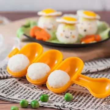 2pcs Diy Sushi Rice Ball Mold Set, Sushi Maker Machine Food Punching Tool  For Lunch Accessories