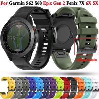 Strap For Garmin Epix 2 S60 S62 965 955 Fenix 7X Smart Watch Band Tactix Delta 7 Pro Descent MK1 MK2 MK2i Silicone Bracelet Belt Shoes Accessories