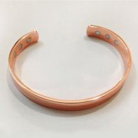 Sohopo Pure Copper Magnet Energy Health Open Bangle Plated Gold Color Simple celet