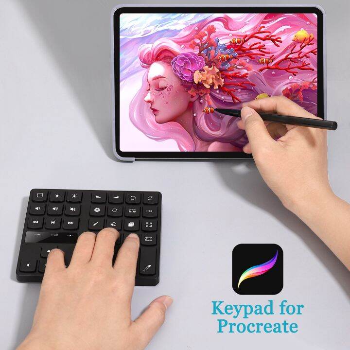 Rechargeable Mini Bluetooth Keyboard For Procreate Wireless Painting Drawing Keypad Digital