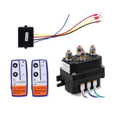 12V 250A Winch Remote Contactor Winch Control Solenoid Relay Twin Remote Kit Car Motorcycle Off Roaders Spare Parts