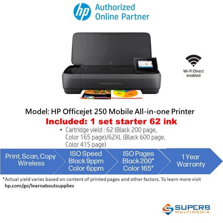 HP OfficeJet 250 Mobile AllinOne Printer(T&G RM80) Lazada