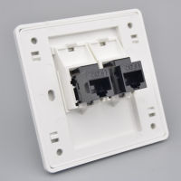 86X86มม.หญิง CAT6 Gigabit Dual-Pass เครือข่ายปลั๊ก RJ45 LAN Faceplate อินเทอร์เน็ตเต้าเสียบแนวตรง Outlet