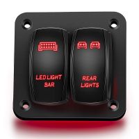 2 Gang Rocker Switch Panel Light Toggle Circuit Breaker Protector LED Switch for Car Auto Truck Caravan Marine