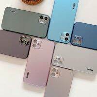 AG Frosted Glass Case สำหรับ 13 12 11 Pro Max 13Pro โลหะ เลนส์ เคสปกป้องโทรศัพท์ compatible for เคสไอโฟน