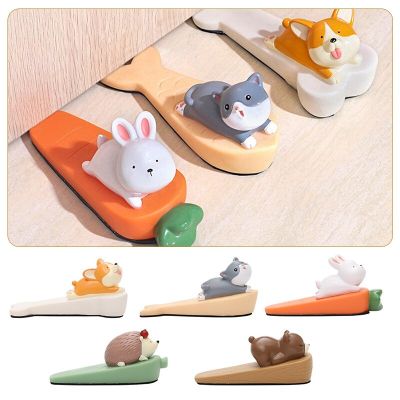 Animal Shaped Door Stopper Wedge Door Catcher Cartoon Door Holder PVC No Slip Stopper for Door Baby Room Prevents Injuries Decorative Door Stops