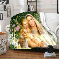 Believe in blankets Christian Jesus Blessed Virgin Mary plush suitable for home thin sheets sofa cover blanket office sleep leisure hiking warm throw blanket machine wash/water wash T137