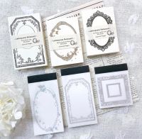 Vintage JP Letterpress Oval Flower Frame Notepad Memo Set Planner DIY Scrapbooking Card Making Decoration