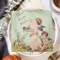 20PCS Vintage Decoupage ผ้ากันเปื้อนขนนก Angel Brother พิมพ์ Xmas กระดาษผ้าขนหนูทิ้งบนโต๊ะอาหารสำหรับงานแต่งงานวันเกิด-DFDAG STORE