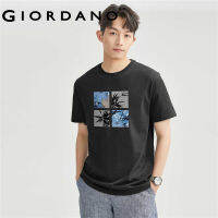 GIORDANO Men ARTAND Series T-Shirts Crewneck Short Sleeve Relaxed Tee 100% Cotton Print Summer Fashion Casual Tshirts 91093013GHYJ