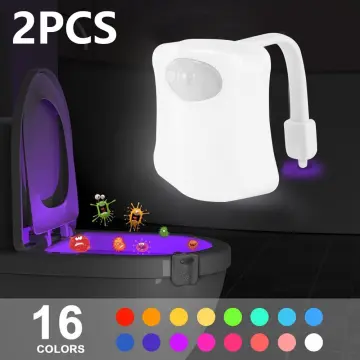 PIR Motion Sensor Toilet Night Light 8 Colors Changing Toilet Bowl  Nightlight Bathroom Backlight Battery Power