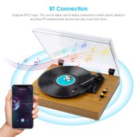 Vintage Portable Phonograph 33/45/78RPM Turntables Vinyl LP Record Phono Player Gramophone Bluetooth Speaker Music Player