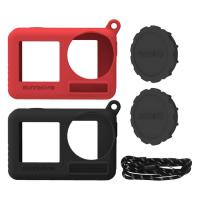 Camera Case Protector Silicone Body Lens Cap Cover For Osmo Action 4/3 Camera Protection Supplies With Anti-lost Lanyard fashionable