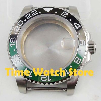 40Mm Waterproof Sapphire Glass Watch Case Green Black Ceramic Bezel 316L Stainless Steel Fit Miyota 8215 ETA 2836 Movement C97