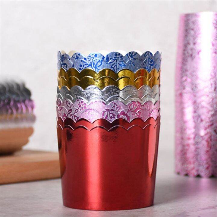 25pcs-shining-bronzing-flower-pattern-foil-cupcake-paper-holders-wedding-decoration-wrapper-wraps-cake-box-muffin-holders