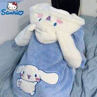 Sanrio Cinnamoroll Hooded 2 Pcs Pyjama Sets for Women Zipper Warm Cotton Plush Thickened Winter Long Pajamas Soft Homewear