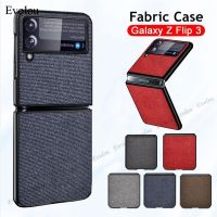 ❈♟ For Samsung Galaxy Z Flip 3 Case Luxury Cotton Fabric Hard PC Protection Back Cover For Galaxy Z Flip3 5G Shockproof Shell Capa