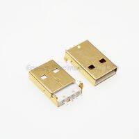 【hot】 5pcs Gold Plating USB-A Male Plug Sink plate interface special for welding circuit board