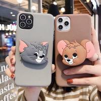 เคส VIVO Y16 Y15S Y22 Y21 Y21T T1x Y35 Y33S Y33T Y20 Y20S Y12 Y12S Y12A Y15 Y17 Y01 Y02S Y11 Y50 Y30 Y91C Y91 Y91i Y93 Y95 Y22 Y22S S1 V19 V17 4G 5G 2023 2023 2023 3D Candy Solid Color Cartoon Soft Case Cover+Cat Mouse Stand