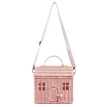 Handwoven Rattan Bag Acorn Shaped: Wicker Crossbody Handbag Beach