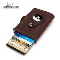 INDISPENSABLE Airtag Apple Original Case Slim Leather Cardholder RFID Blocking Wallet Purse For Men Tri-fold Card Holder Luxury Card Holders