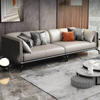 Oylif โซฟาหนังแท้ Italian sofa living room โซฟา4ที่นั่ง luxury sofa ตัว l 276 x 173 x 73 cm OY-1035