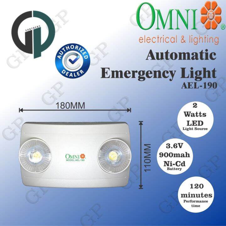 Omni LED Mini Automatic Emergency Lamp AEL190 /D GPNorthern Lazada PH