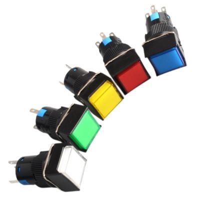 【CW】 16mm momentary  amp; Self-locking  push button switch with square